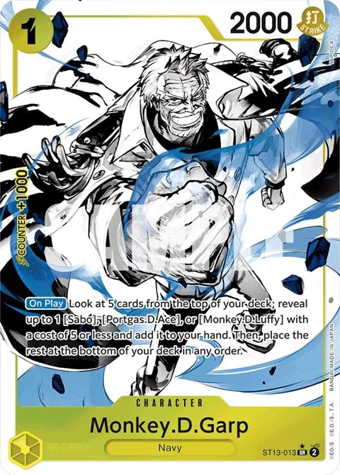 Monkey.D.Garp Alt Art ST13-013 One Piece card from Ultra Deck: The Three Brothers