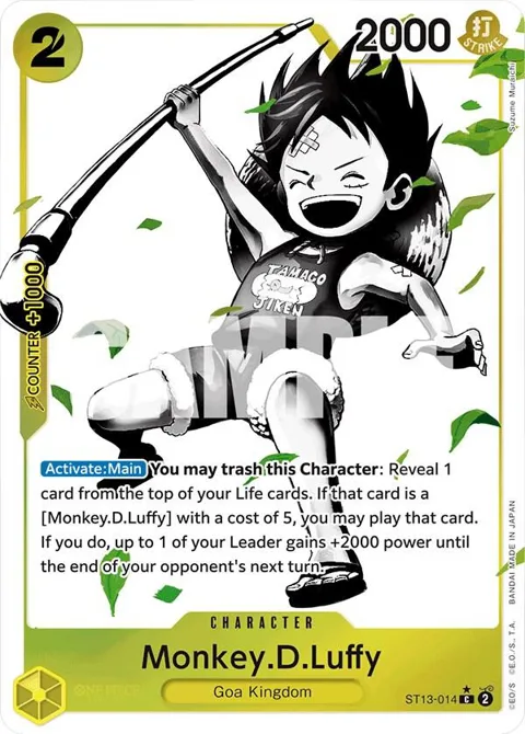 Monkey.D.Luffy Alt Art ST13-014 One Piece card from Ultra Deck: The Three Brothers