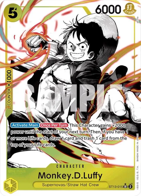 Monkey.D.Luffy Alt Art ST13-015 One Piece card from Ultra Deck: The Three Brothers