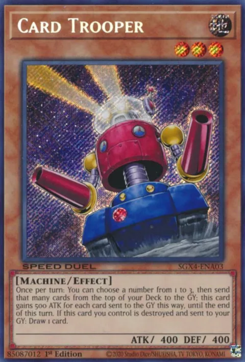 Card Trooper Secret Rare SGX4-ENA03 Yu-Gi-Oh card from Speed Duel GX: Midterm Destruction