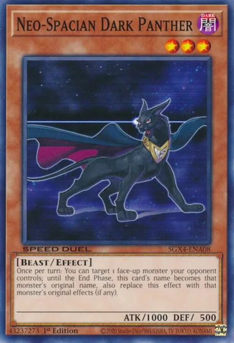 Neo-Spacian Dark Panther SGX4-ENA08 Yu-Gi-Oh card from Speed Duel GX: Midterm Destruction