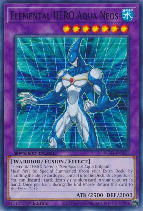 Elemental HERO Aqua Neos SGX4-ENA21 Yu-Gi-Oh card from Speed Duel GX: Midterm Destruction