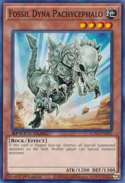 Fossil Dyna Pachycephalo SGX4-END02 Yu-Gi-Oh card from Speed Duel GX: Midterm Destruction