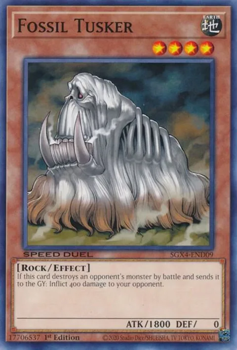 Fossil Tusker SGX4-END09 Yu-Gi-Oh card from Speed Duel GX: Midterm Destruction