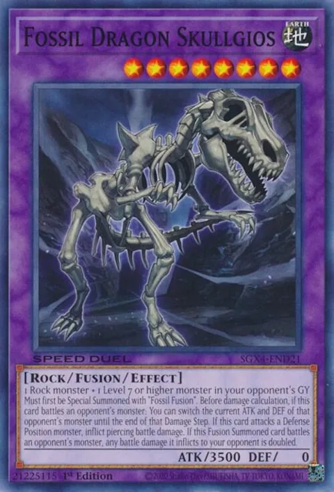 Fossil Dragon Skullgios SGX4-END21 Yu-Gi-Oh card from Speed Duel GX: Midterm Destruction