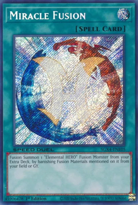 Miracle Fusion Secret Rare SGX4-ENE05 Yu-Gi-Oh card from Speed Duel GX: Midterm Destruction