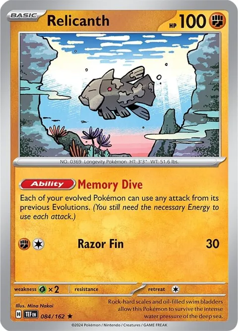 Relicanth #084/162 Pokémon card from Deck Exclusives