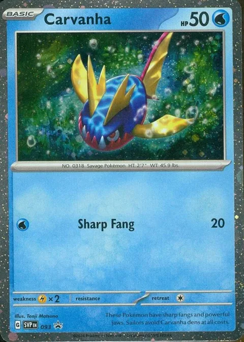 Carvanha #093 Holofoil Pokémon card from Scarlet & Violet Promo Cards