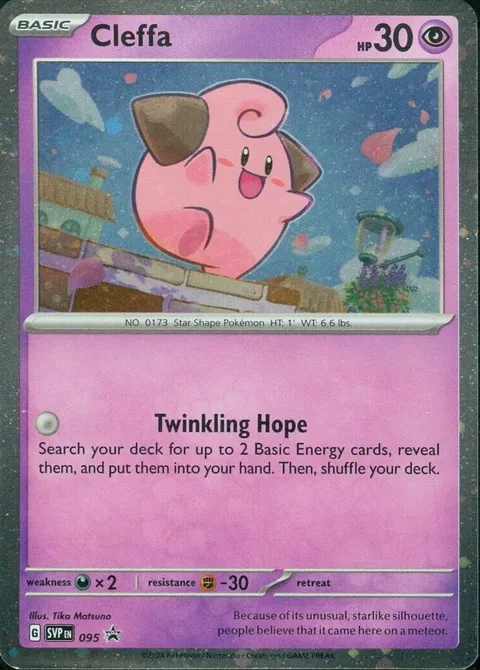 Cleffa #095 Holofoil Pokémon card from Scarlet & Violet Promo Cards