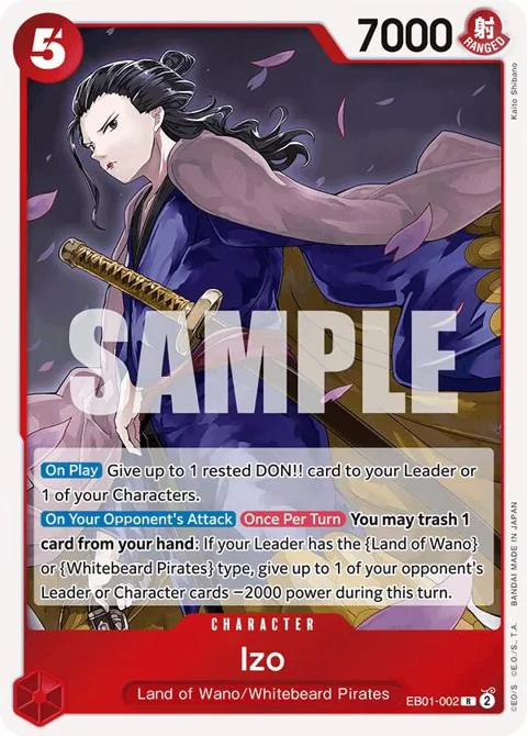 Izo EB01-002 One Piece card from Extra Booster: Memorial Collection