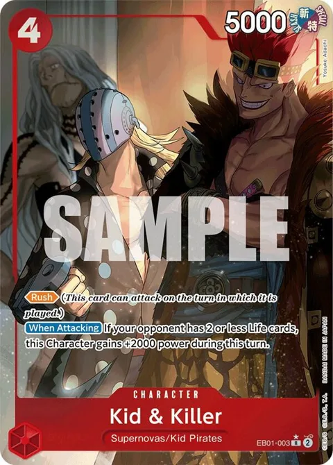 Kid & Killer Alt Art EB01-003 One Piece card from Extra Booster: Memorial Collection