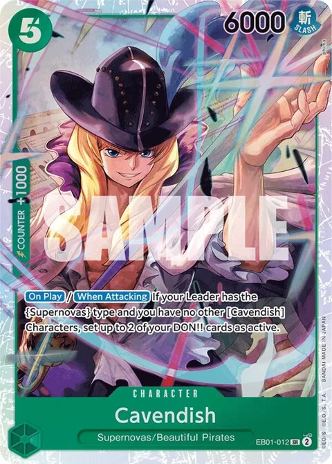 Cavendish EB01-012 One Piece card from Extra Booster: Memorial Collection