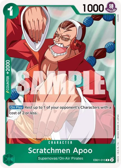 Scratchmen Apoo EB01-015 One Piece card from Extra Booster: Memorial Collection