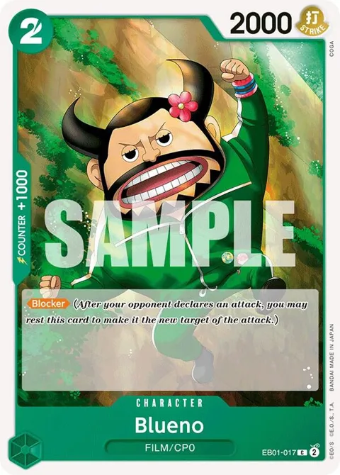 Blueno EB01-017 One Piece card from Extra Booster: Memorial Collection