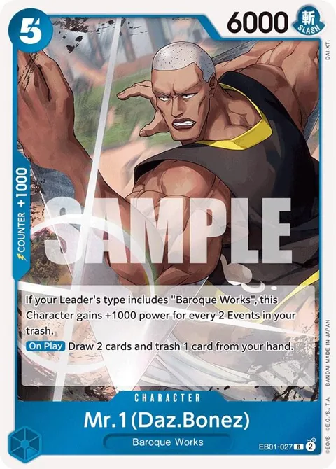 Mr. 1 Daz.Bonez EB01-027 One Piece card from Extra Booster: Memorial Collection