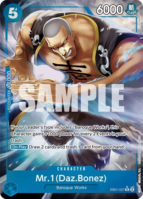 Mr. 1 Daz.Bonez Alt Art EB01-027 One Piece card from Extra Booster: Memorial Collection