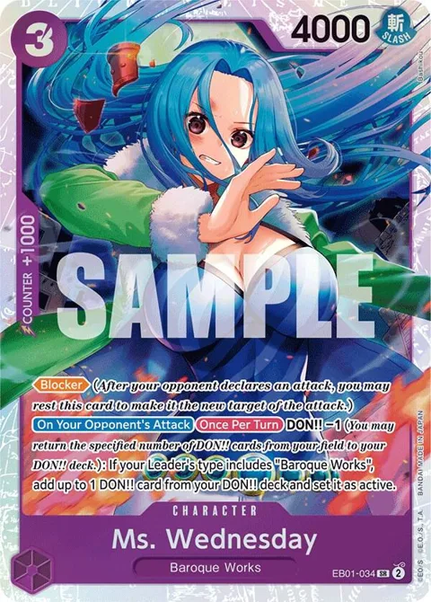 Ms. Wednesday EB01-034 One Piece card from Extra Booster: Memorial Collection