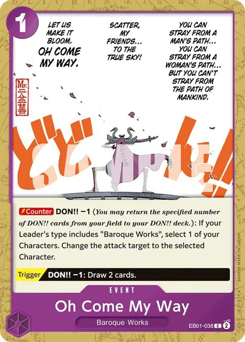 Oh Come My Way EB01-038 One Piece card from Extra Booster: Memorial Collection
