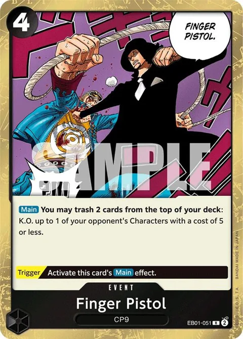Finger Pistol EB01-051 One Piece card from Extra Booster: Memorial Collection