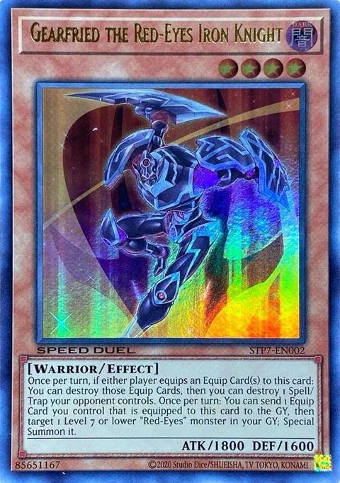 Gearfried the Red-Eyes Iron Knight STP7-EN002 Yu-Gi-Oh card from Speed Duel: Tournament Pack 7