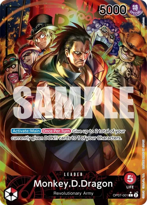 Monkey.D.Dragon Alt Art OP07-001 One Piece card from 500 Years in the Future