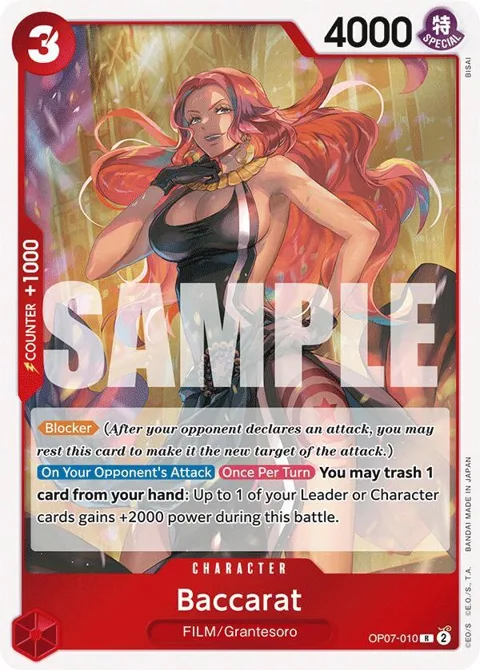 Baccarat OP07-010 One Piece card from 500 Years in the Future