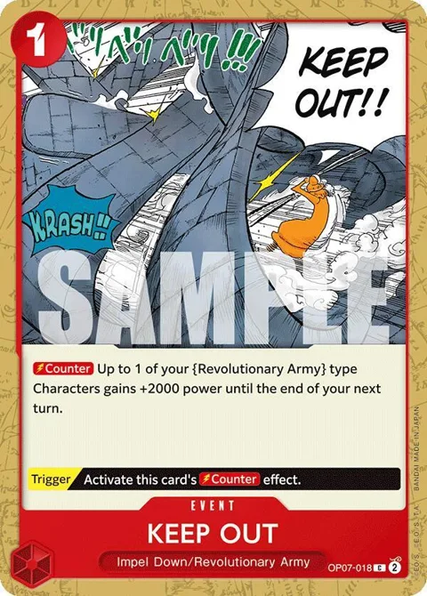 Keep Out OP07-018 One Piece card from 500 Years in the Future