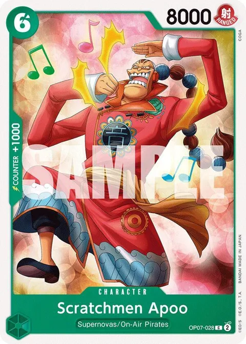 Scratchmen Apoo OP07-028 One Piece card from 500 Years in the Future