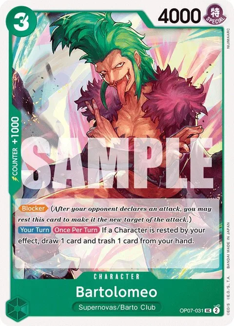 Bartolomeo OP07-031 One Piece card from 500 Years in the Future