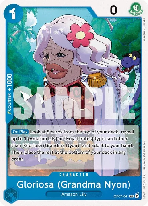 Gloriosa Grandma Nyon OP07-041 One Piece card from 500 Years in the Future