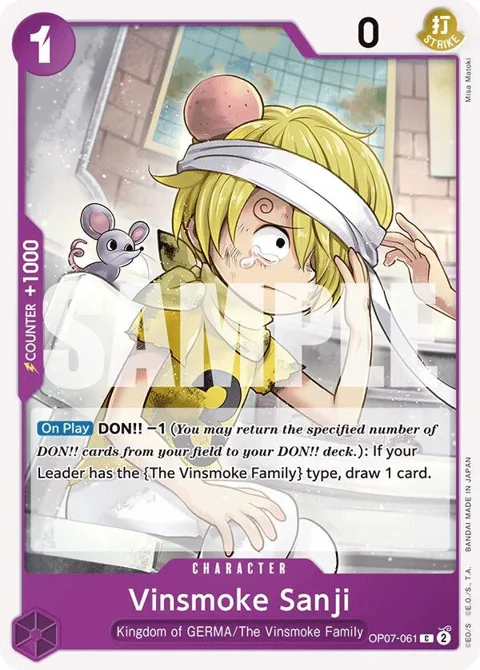 Vinsmoke Sanji OP07-061 One Piece card from 500 Years in the Future