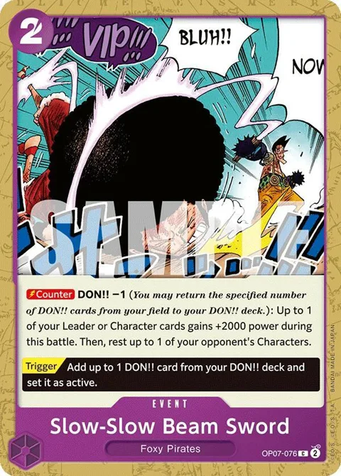 Slow-Slow Beam Sword OP07-076 One Piece card from 500 Years in the Future