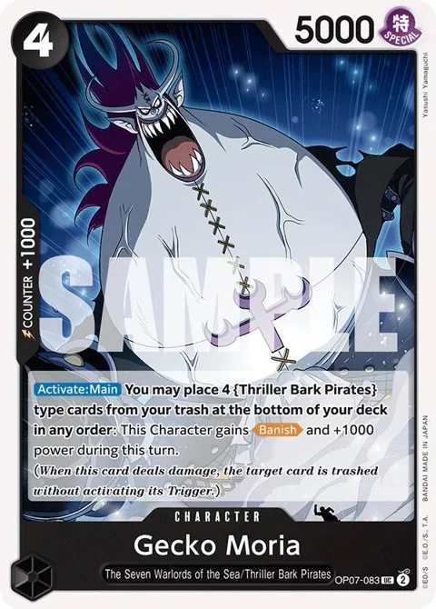 Gecko Moria OP07-083 One Piece card from 500 Years in the Future