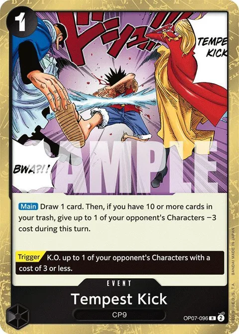 Tempest Kick OP07-096 One Piece card from 500 Years in the Future