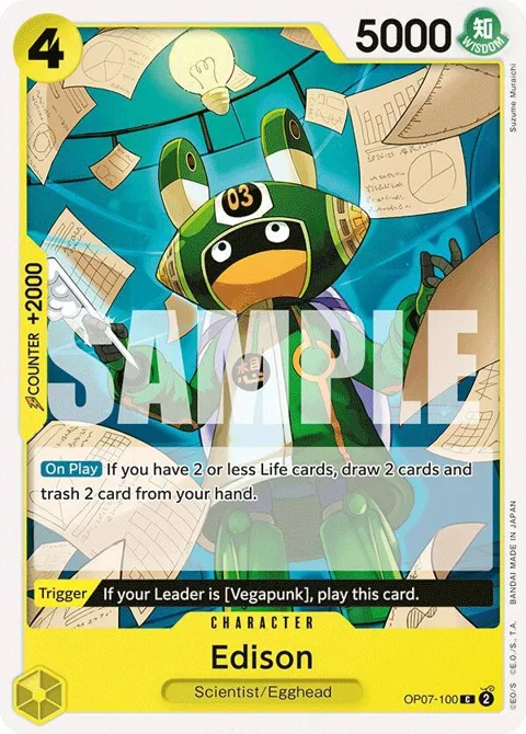 Edison OP07-100 One Piece card from 500 Years in the Future