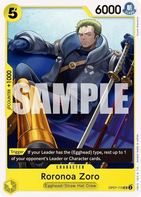 Roronoa Zoro OP07-113 One Piece card from 500 Years in the Future