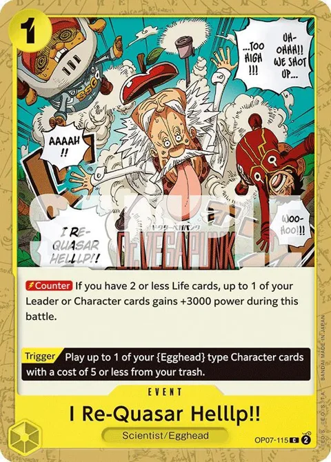I Re-Quasar Helllp!! OP07-115 One Piece card from 500 Years in the Future