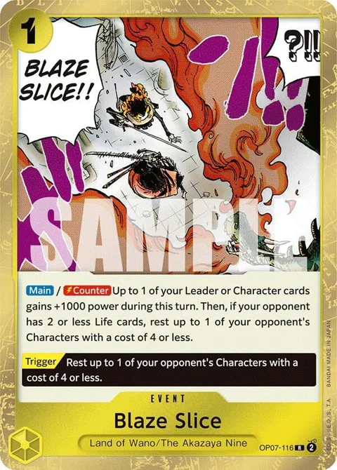 Blaze Slice OP07-116 One Piece card from 500 Years in the Future