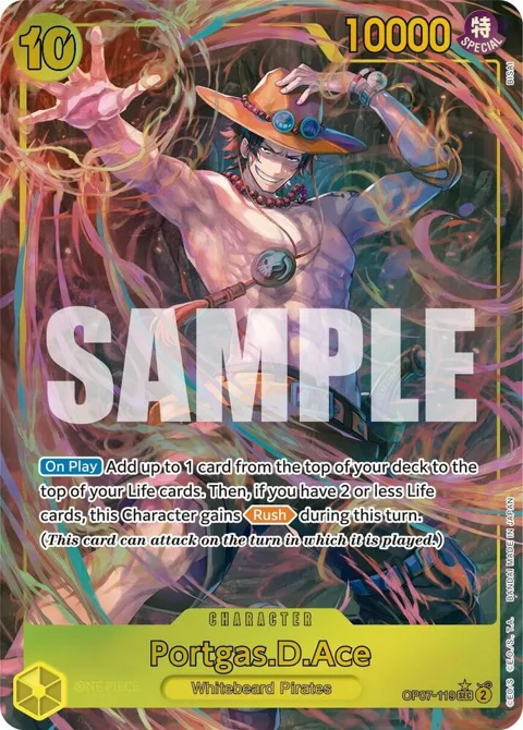 Portgas.D.Ace Alt Art OP07-119 One Piece card from 500 Years in the Future