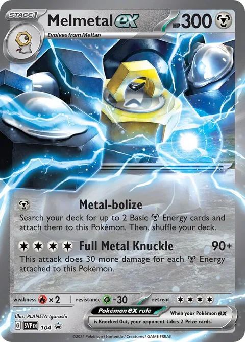 Melmetal ex #104 Holofoil Pokémon card from Scarlet & Violet Promo Cards