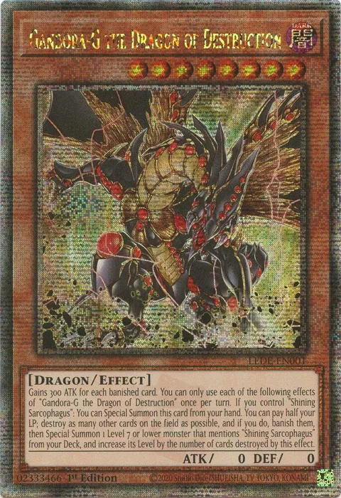 Gandora-G the Dragon of Destruction Quarter Century Secret Rare LEDE-EN001 Yu-Gi-Oh card from Legacy of Destruction