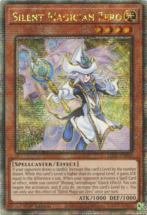 Silent Magician Zero Quarter Century Secret Rare LEDE-EN003 Yu-Gi-Oh card from Legacy of Destruction