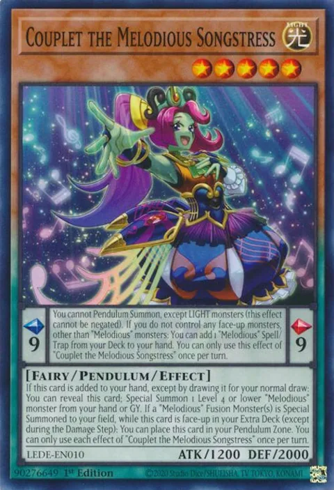 Couplet the Melodious Songstress LEDE-EN010 Yu-Gi-Oh card from Legacy of Destruction