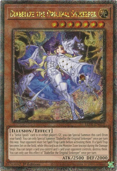 Diabellze the Original Sinkeeper Quarter Century Secret Rare LEDE-EN012 Yu-Gi-Oh card from Legacy of Destruction