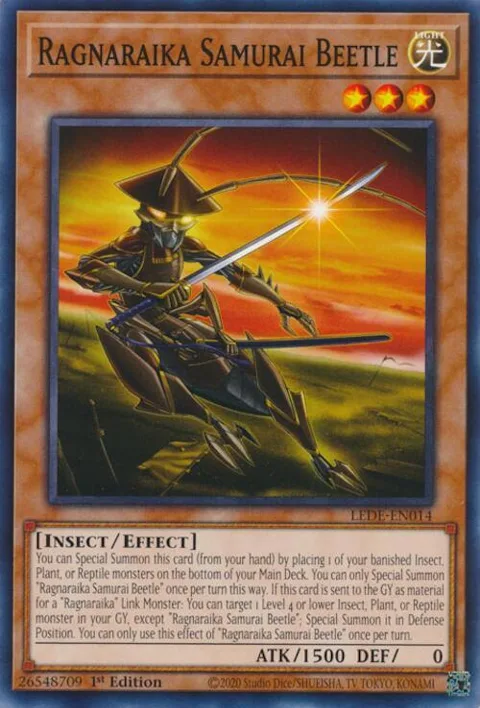 Ragnaraika Samurai Beetle LEDE-EN014 Yu-Gi-Oh card from Legacy of Destruction