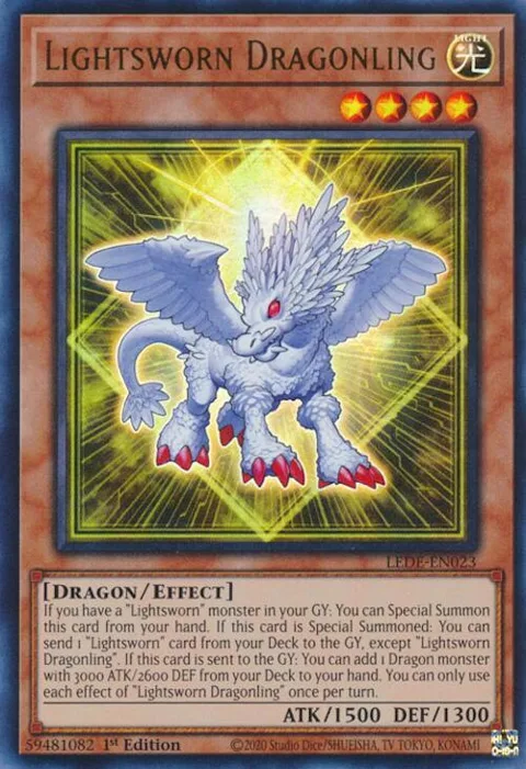 Lightsworn Dragonling LEDE-EN023 Yu-Gi-Oh card from Legacy of Destruction