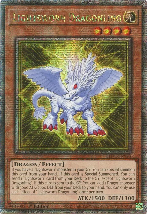 Lightsworn Dragonling Quarter Century Secret Rare LEDE-EN023 Yu-Gi-Oh card from Legacy of Destruction
