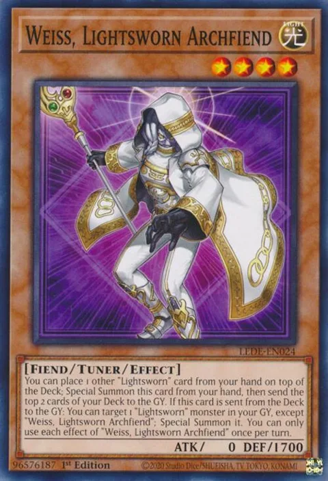 Weiss, Lightsworn Archfiend LEDE-EN024 Yu-Gi-Oh card from Legacy of Destruction