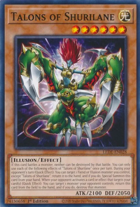 Talons of Shurilane LEDE-EN028 Yu-Gi-Oh card from Legacy of Destruction