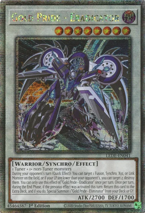Gold Pride - Eradicator Quarter Century Secret Rare LEDE-EN041 Yu-Gi-Oh card from Legacy of Destruction